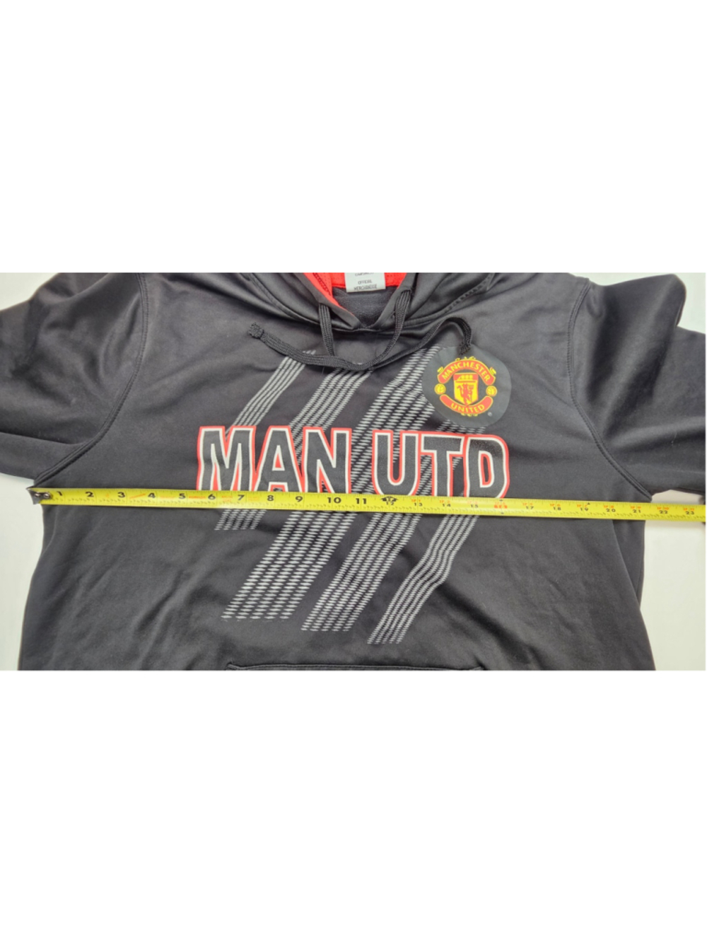 Manchester United Pullover Hoodie Men’s Medium Black Red Soccer - Picture 5 of 8